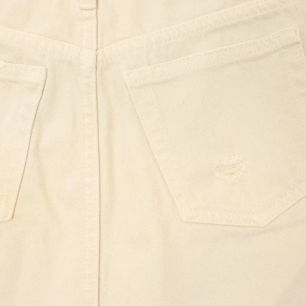 Free People Mini Destroyed Denim Skirt Size 25 White Jeans Button Up NWT B70